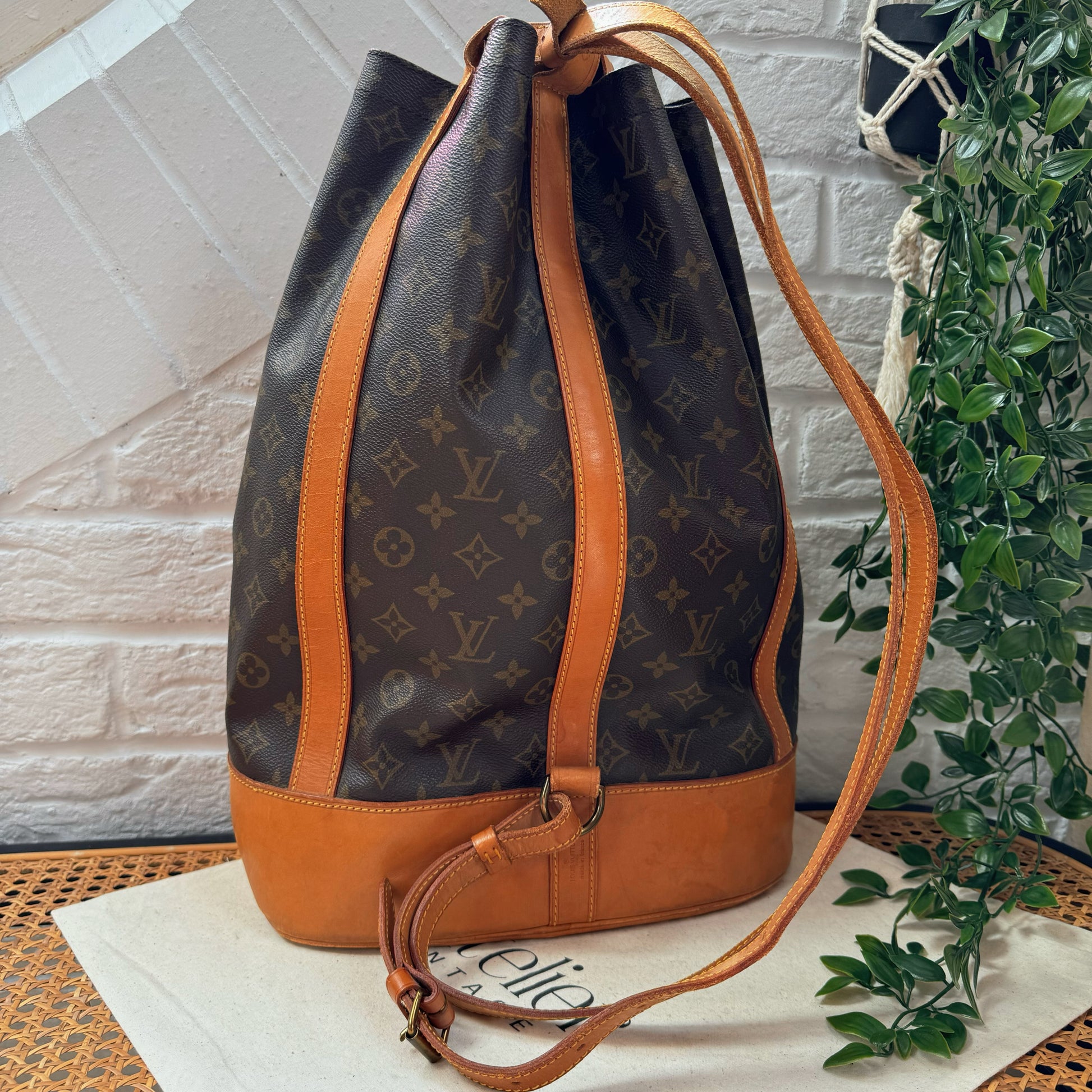 louis vuitton backpack 1980 Vintage Montsouris GM Monogram Denim Navy Blue Mills Jewelers & Loan This is an authentic Louis Vuitton Early 1980s Randonne